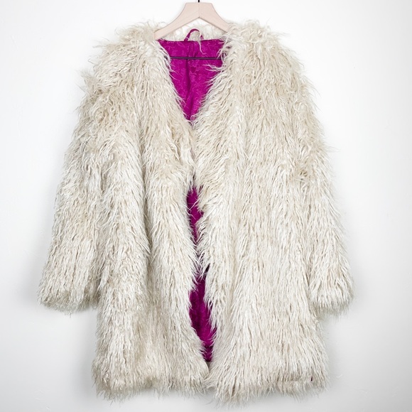 NWOT Free People Florence Faux Fur Shag Coat - Picture 4 of 8